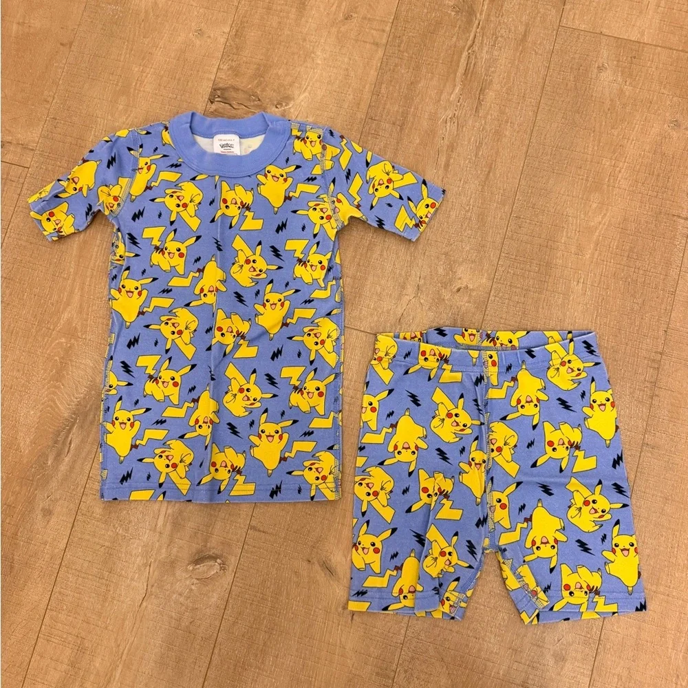Pikachu Blue Kids Pajama Set - Short Sleeve Top & Shorts